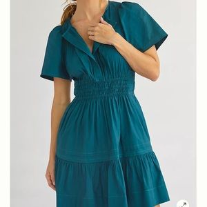 NWT Anthropologie Somerset Mini Dress Turquoise - Hard to Find